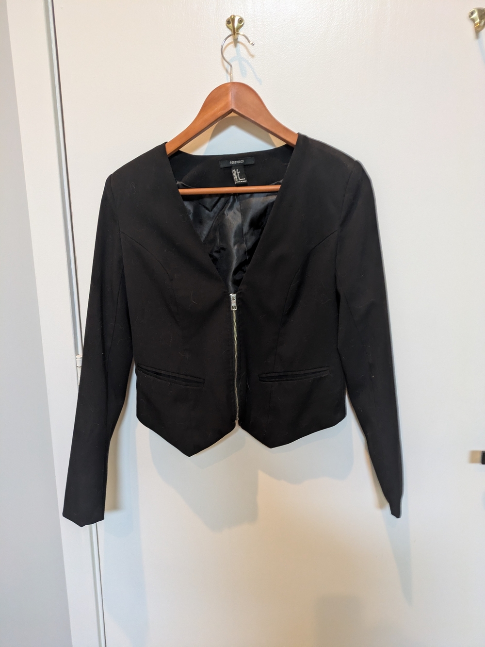 Forever 21 Black Zip-Front Women's Blazer